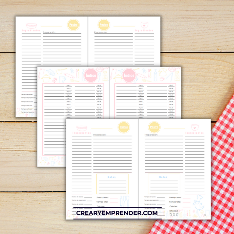 Cuaderno Para Recetas Crear Y Emprender