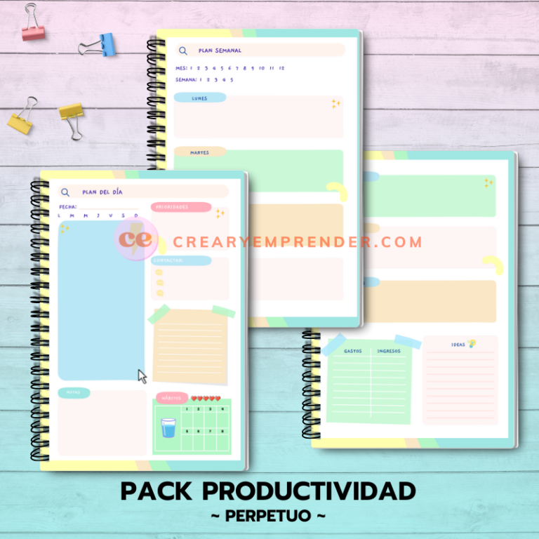 Pack Planners Perpetuos Crear Y Emprender