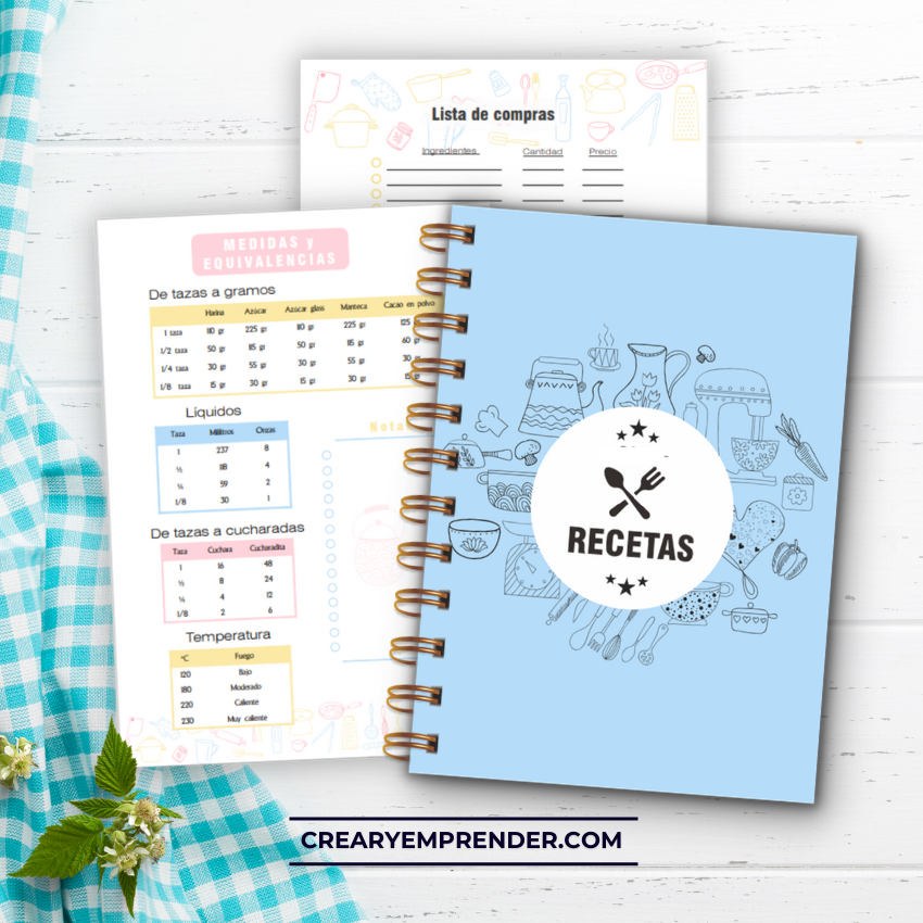 cuaderno para recetas – Crear y Emprender