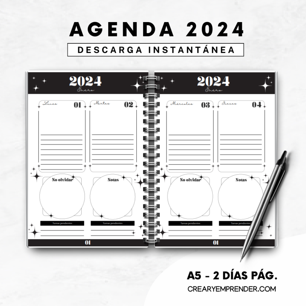 Agenda 2024 - 2 Días Por Pagina - Horizontal